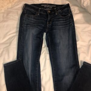 Blue low rise jeans